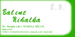 balint mihalka business card
